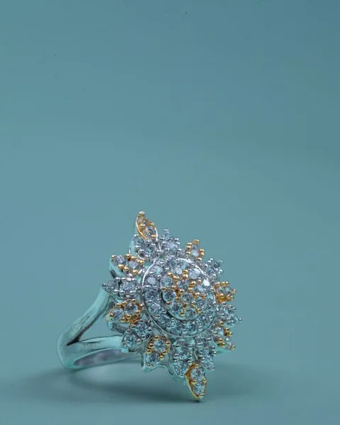 Crystal Starburst Ring, Silver