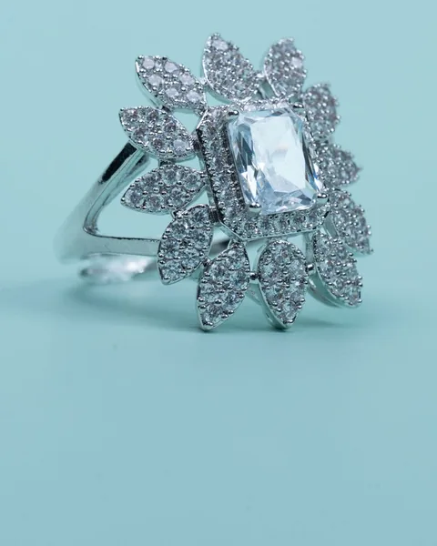 Emerald-cut Crystal Ring