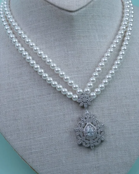 Pearl Set with Crystal Pendant