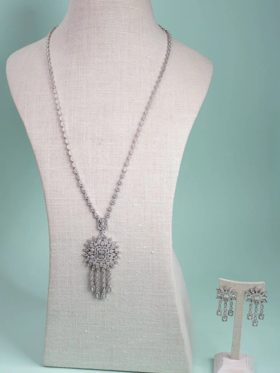 Long Pendant Necklace Set, Fringe