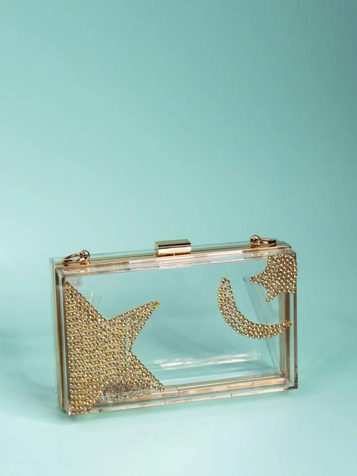 Acrylic Clutch, Crescent and Star