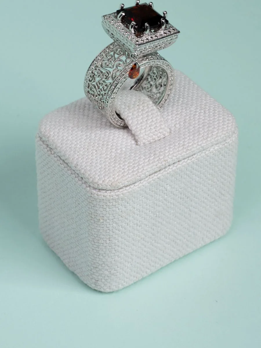 Statement Ring, Dark Red Stone
