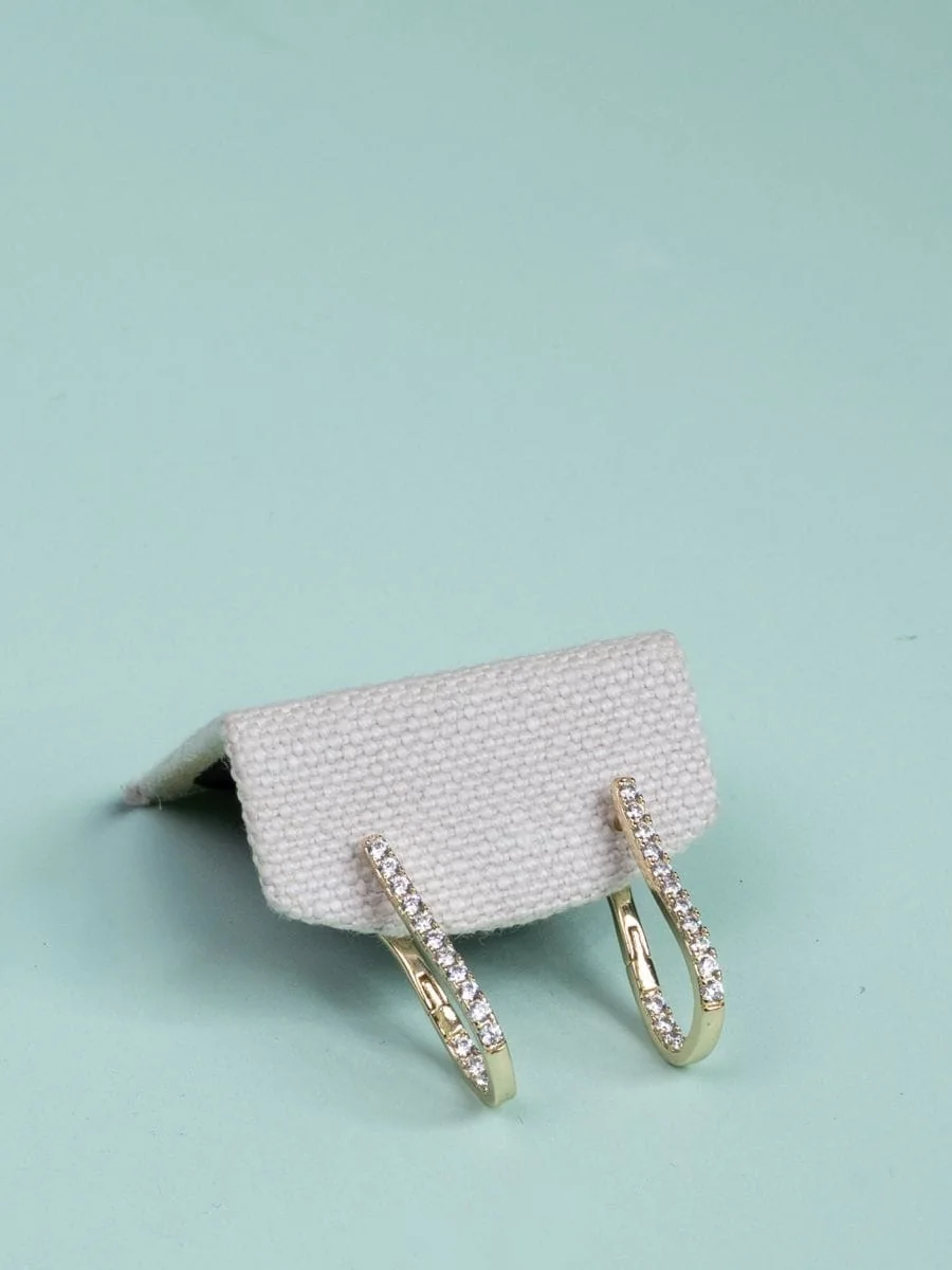 Crystal Hoop Earrings, Gold