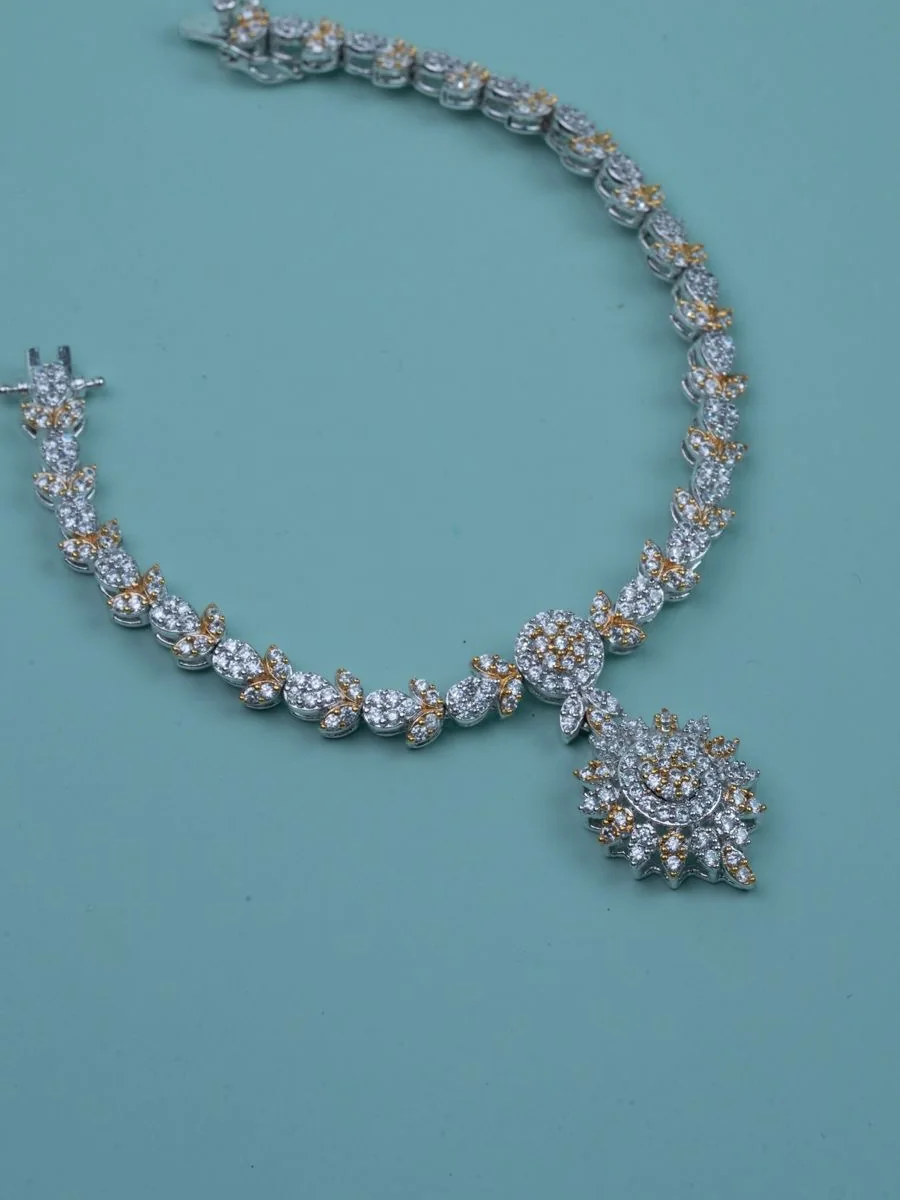 Two-tone Crystal Necklace Set — 2